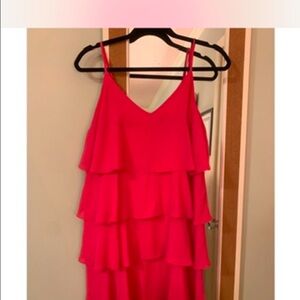 Chic Pink Ruffle Dress